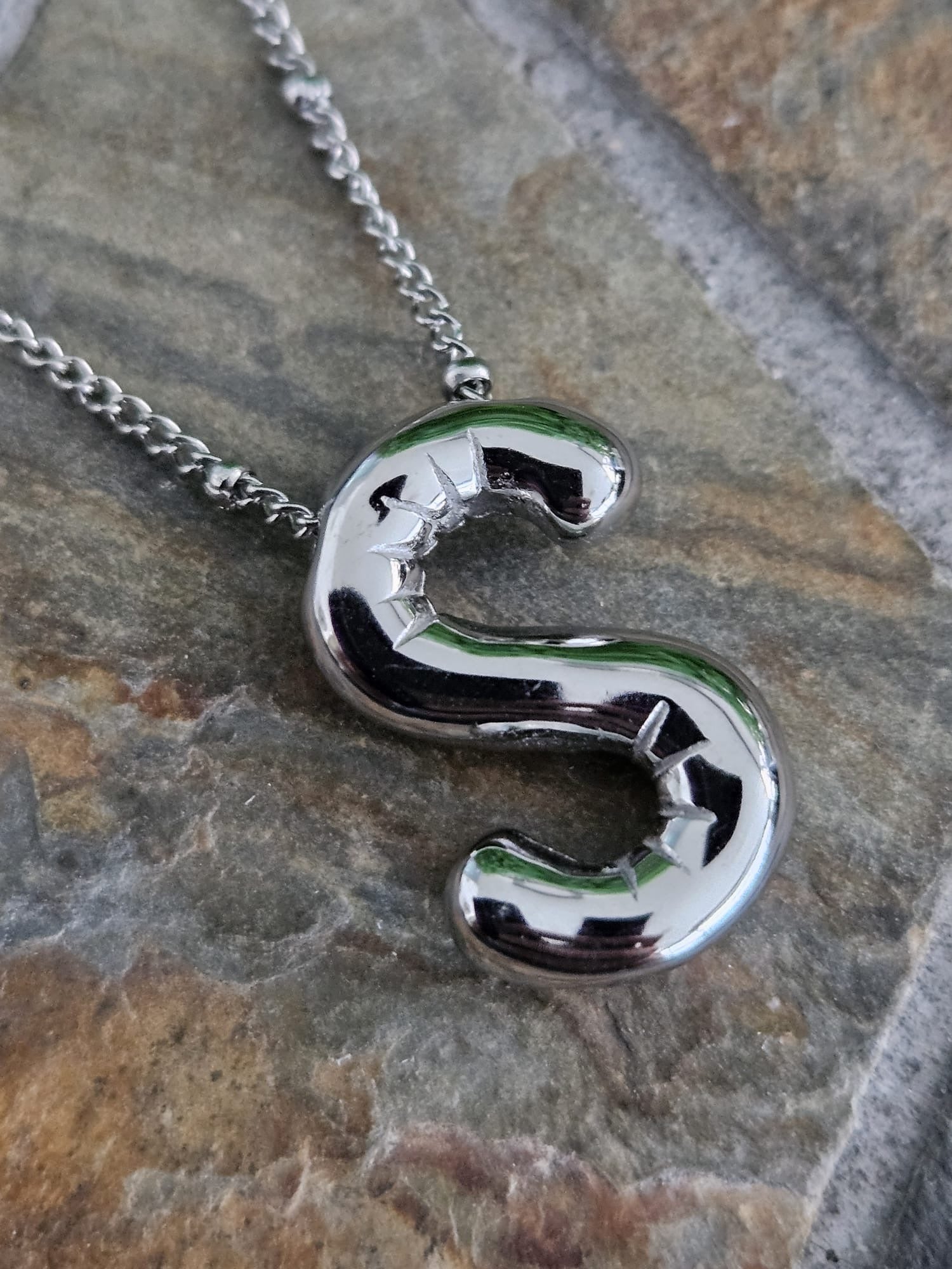 Initial Necklace - Bamboo Balloon (SILVER) - S