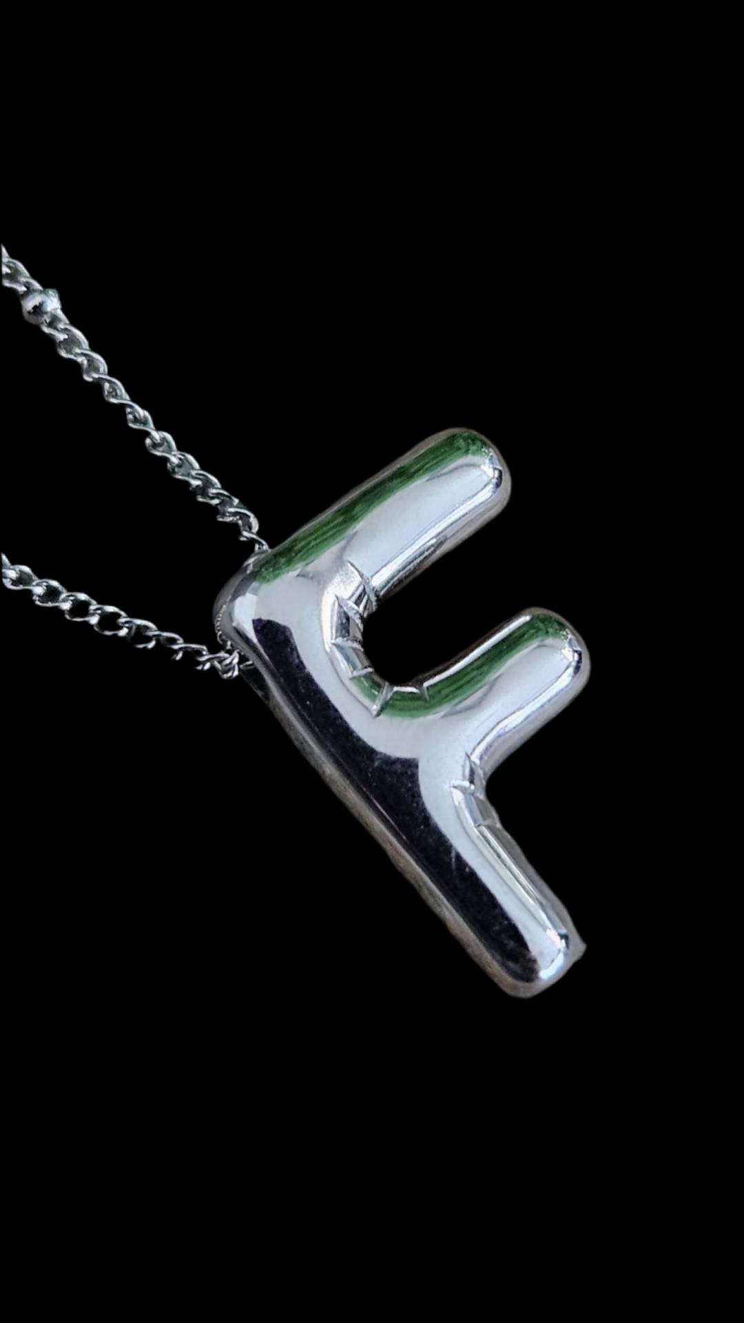 Initial Necklace - Bamboo Balloon (SILVER) - F