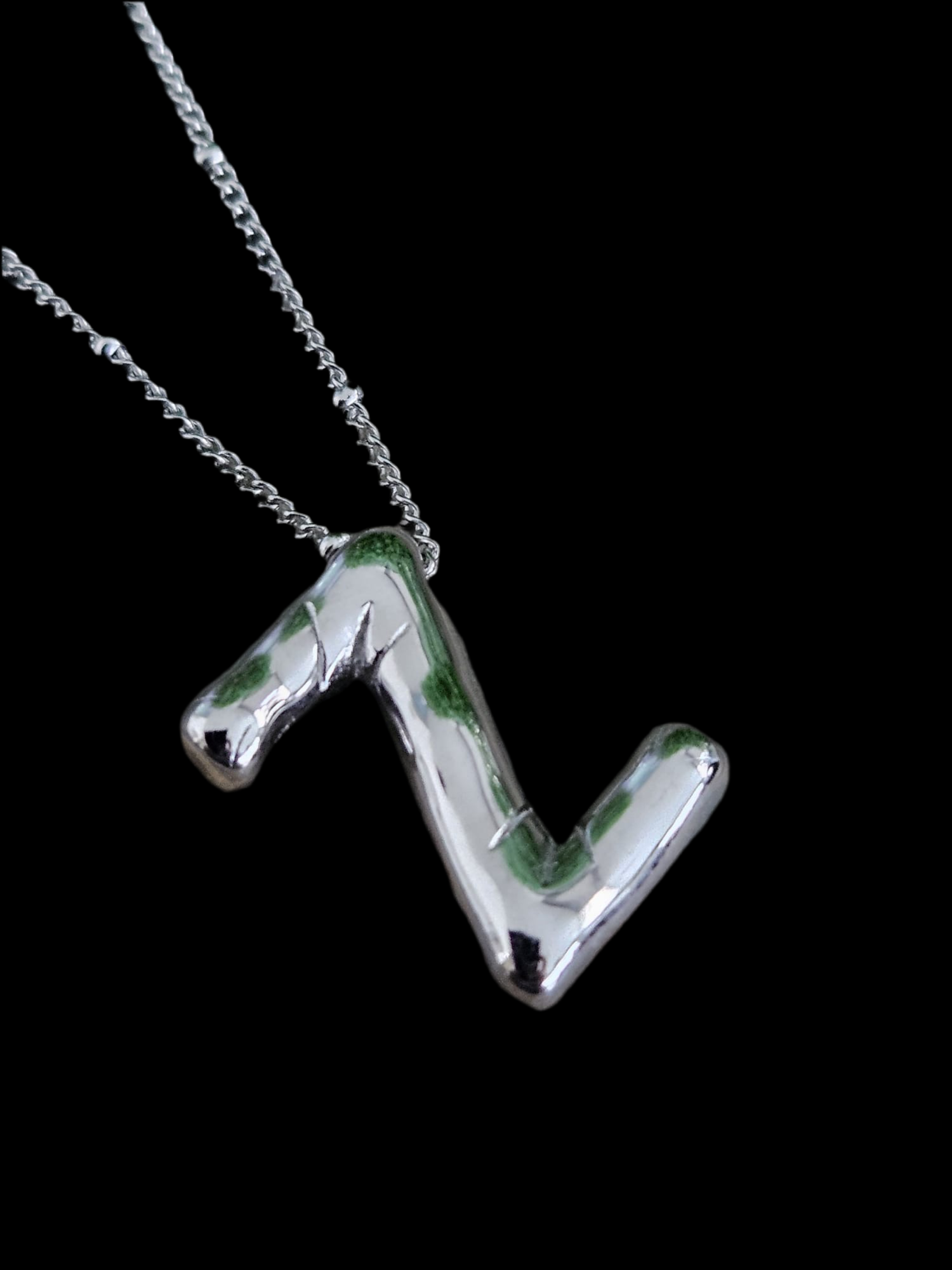 Initial Necklace - Bamboo Balloon (SILVER) - Z