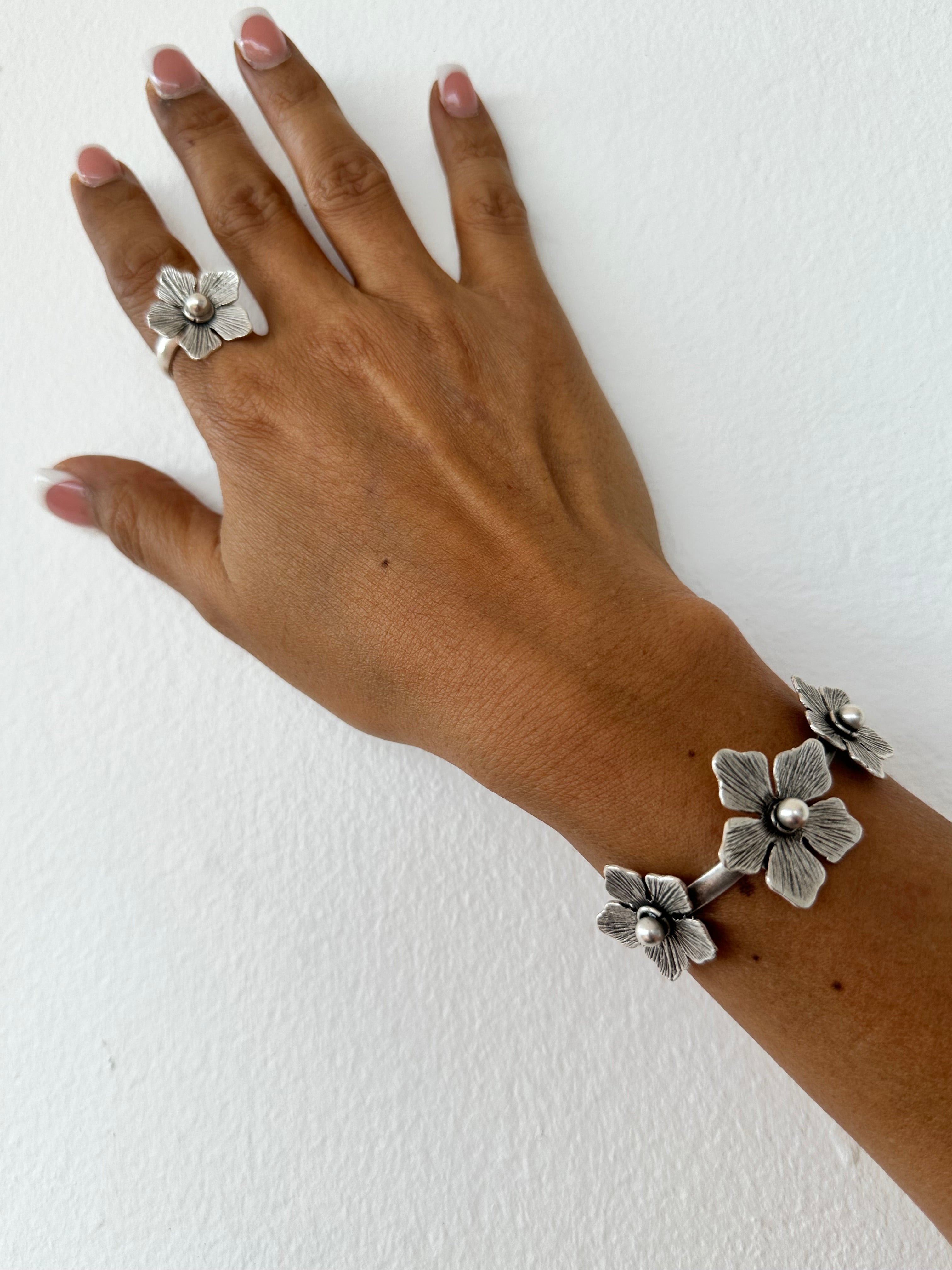 Set de Brazalete Turco - Amapola Plateada