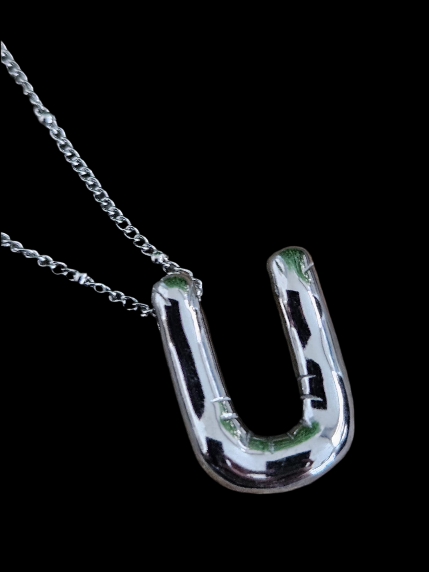 Initial Necklace - Bamboo Balloon (SILVER) - U