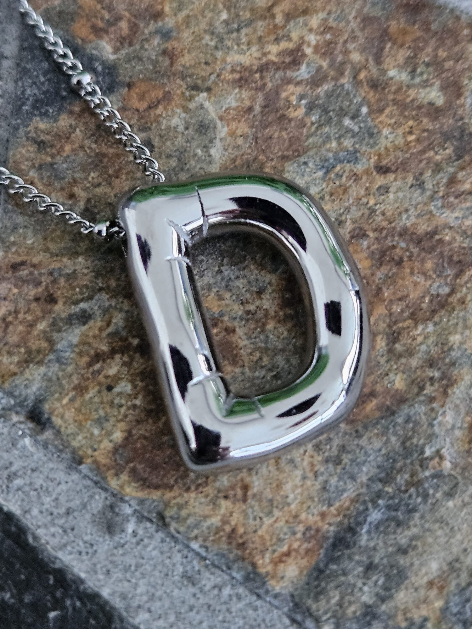 Initial Necklace - Bamboo Balloon (SILVER) - D