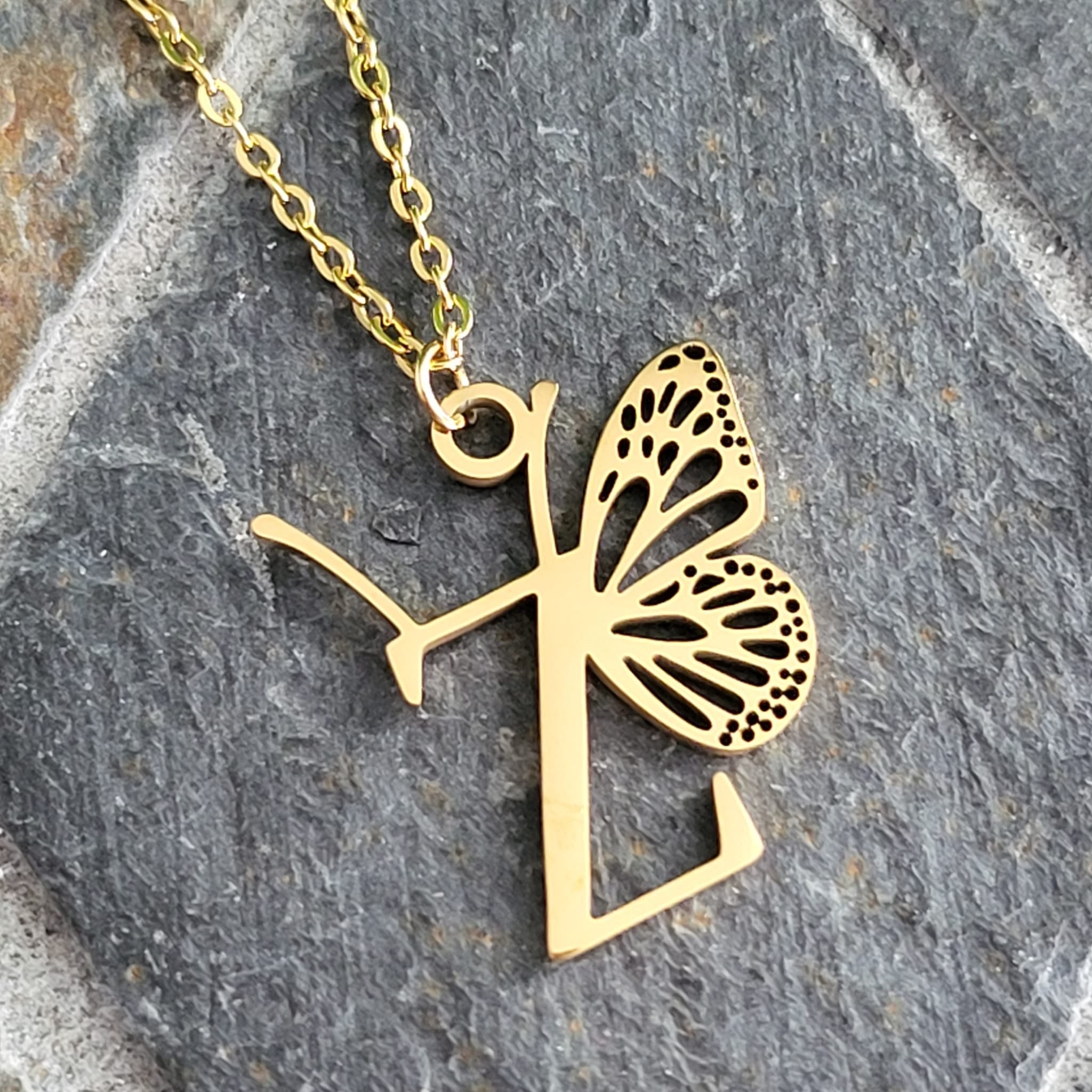 Necklace Initials Butterfly- Z