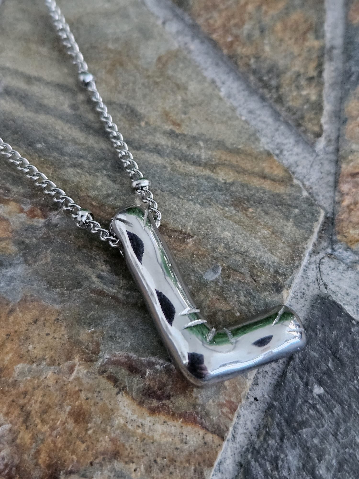 Initial Necklace - Bamboo Balloon (SILVER) - L
