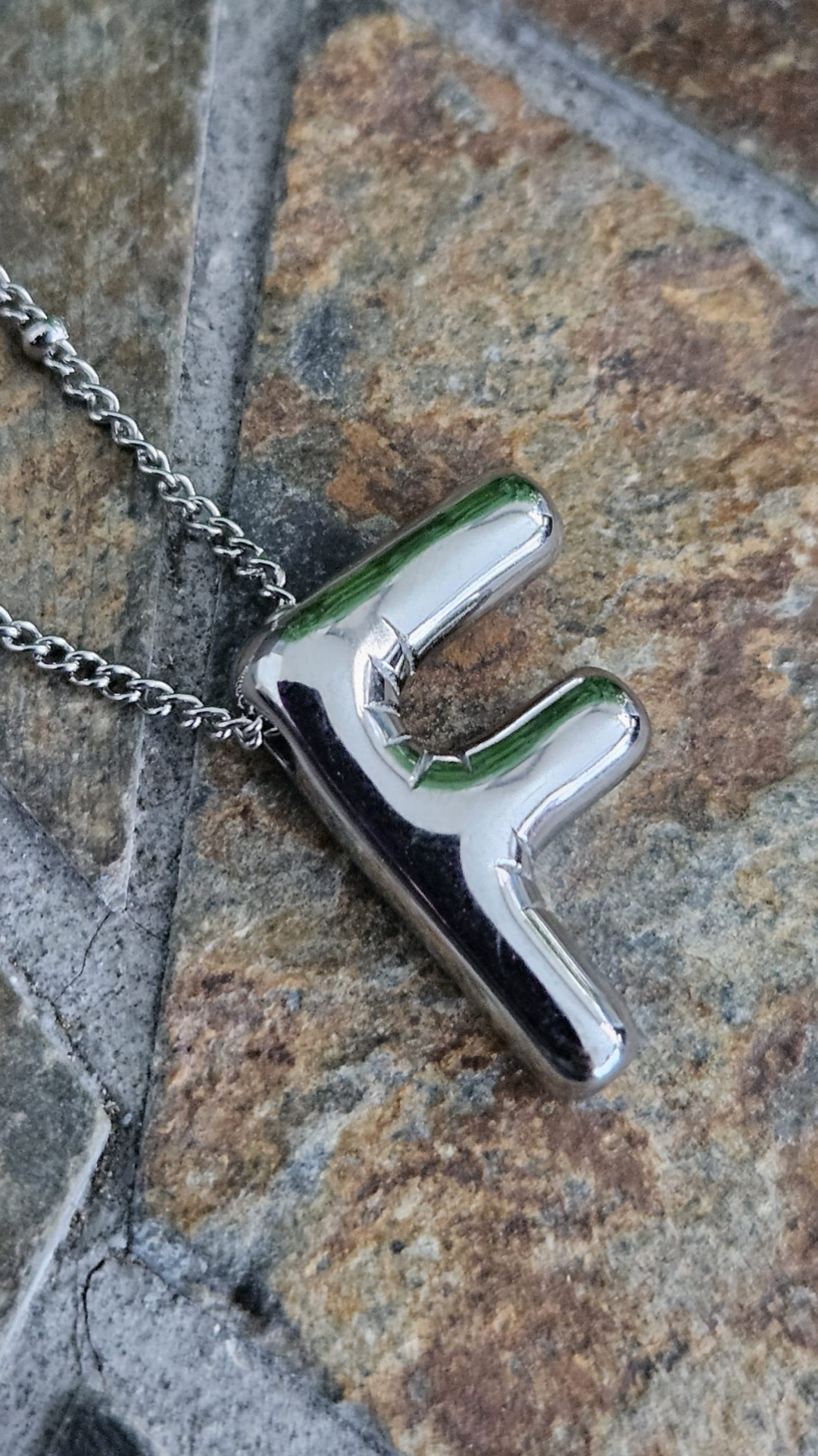 Initial Necklace - Bamboo Balloon (SILVER) - F