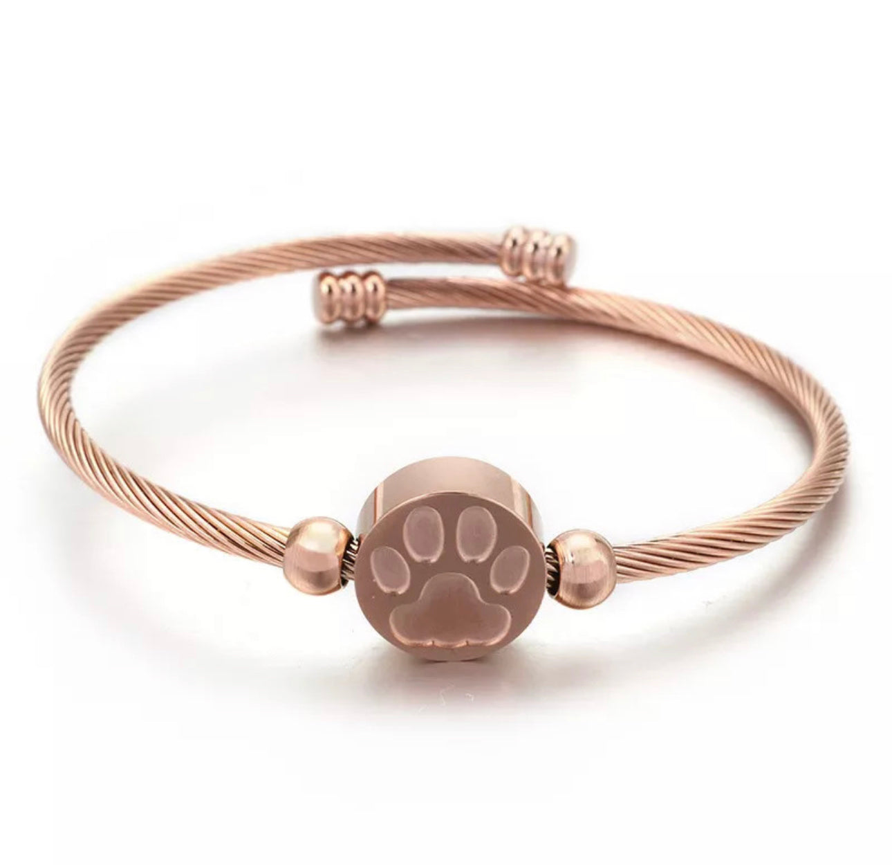 Woof Lovers Wire Bangle - Rose Gold