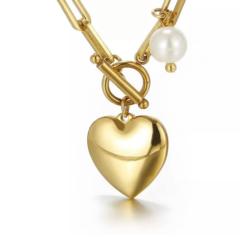 Stainless Steel Necklace Set- Feelings (Gold)