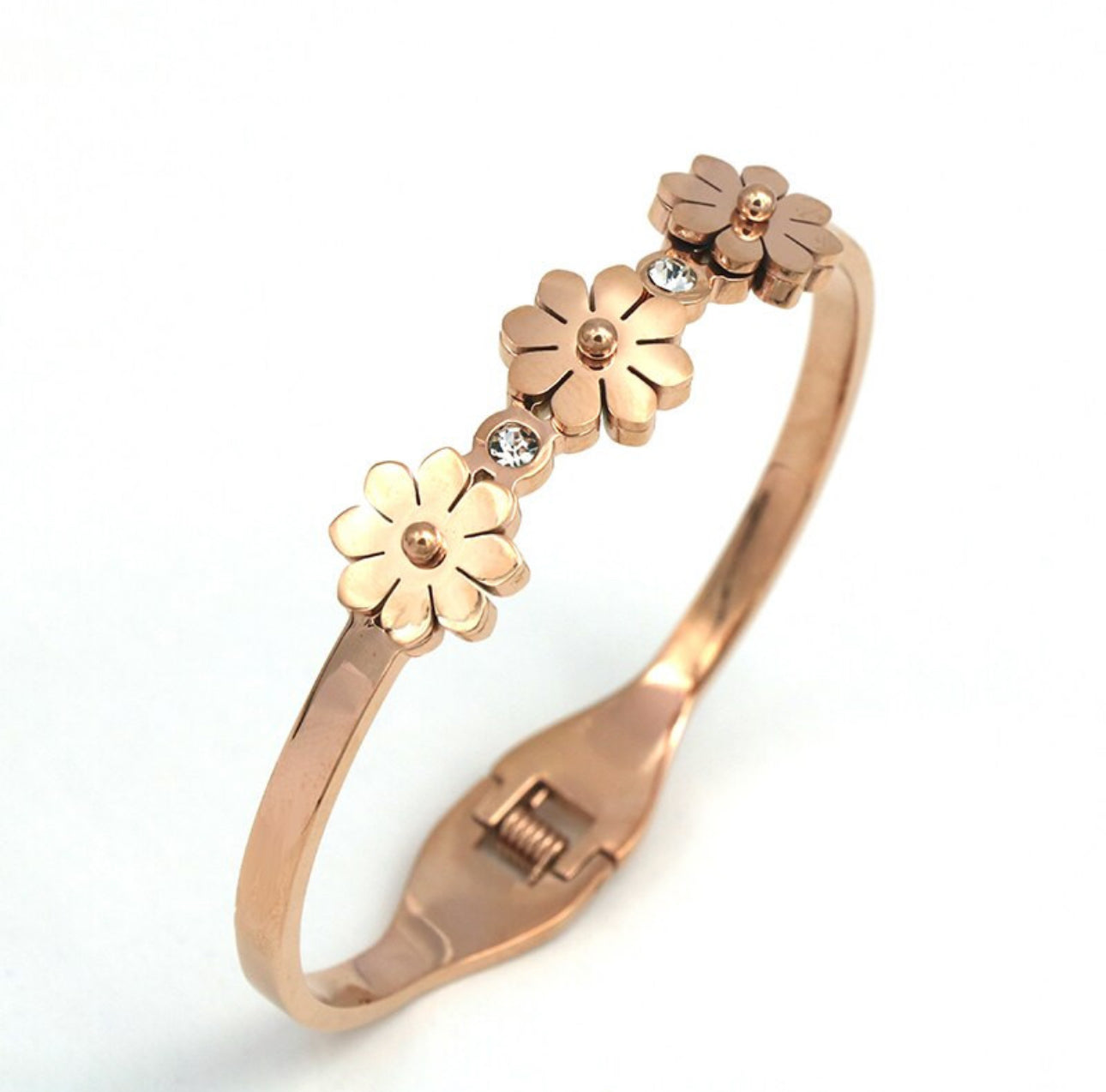 LUXE  -THREE CHEERFUL DAISIES -  Rose Gold