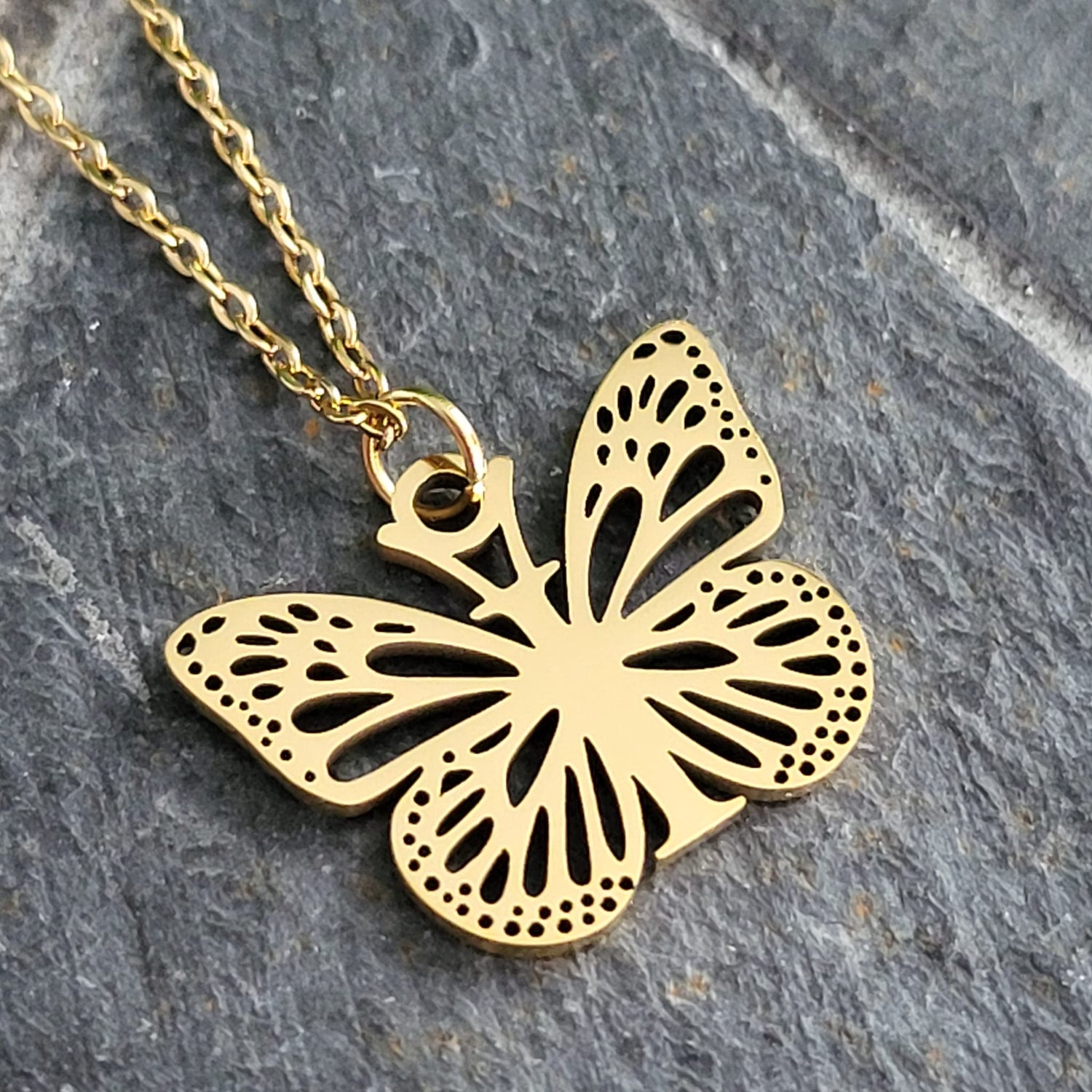 Necklace Initials Butterfly- I