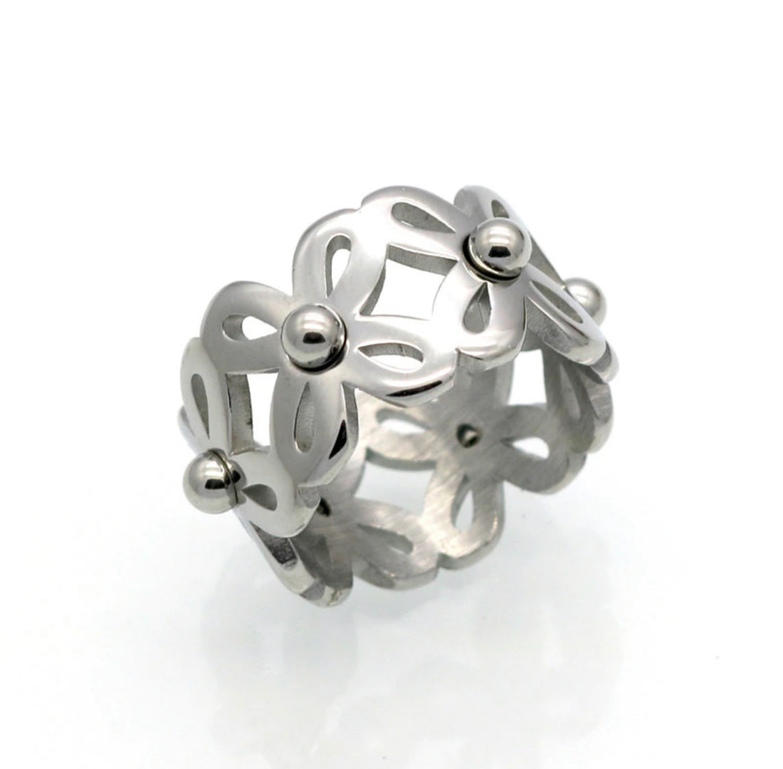 Cheerful Daisies Ring - Silver