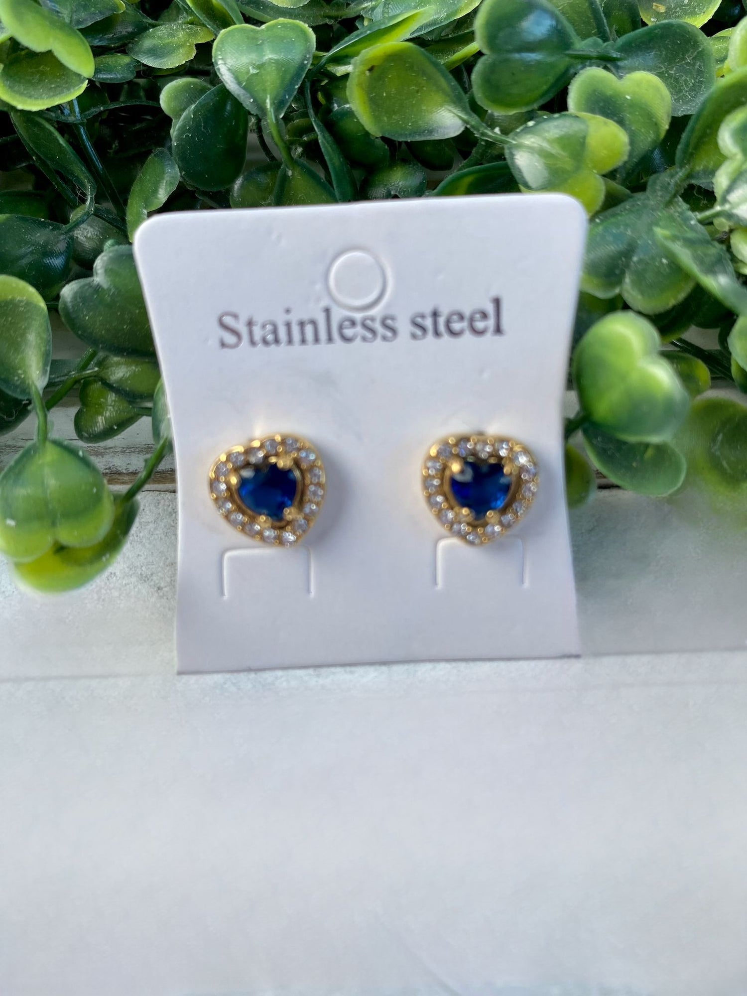 Stainless Steel Luxe In Love Earrings - Emerald (gold)