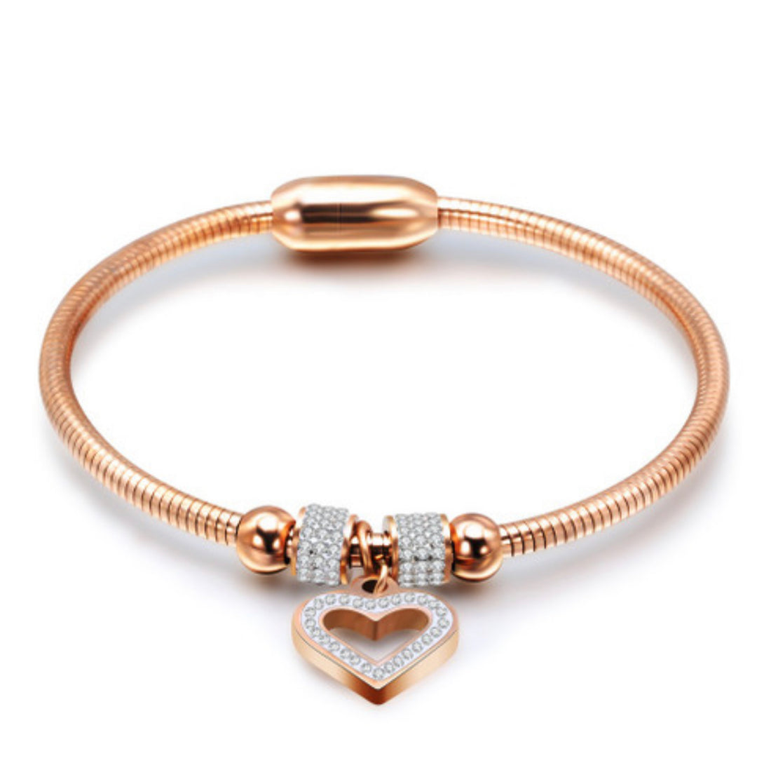 Luxe Staineless Steel Bangle - Sweet Love (Rose Gold)