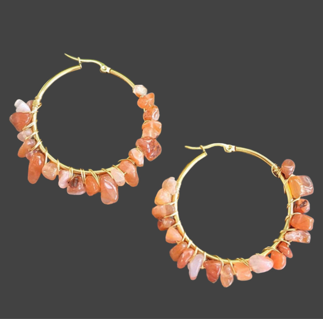 EARRINGS LUXE SS - GYPSI PEACH FUZZ (GOLD)