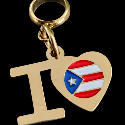 I Love Puerto Rico Charm 🇵🇷 - Gold