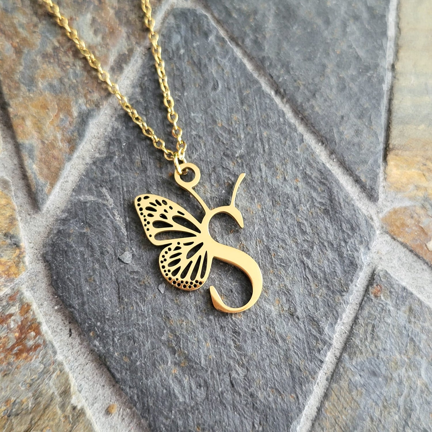 Necklace Initials Butterfly- S