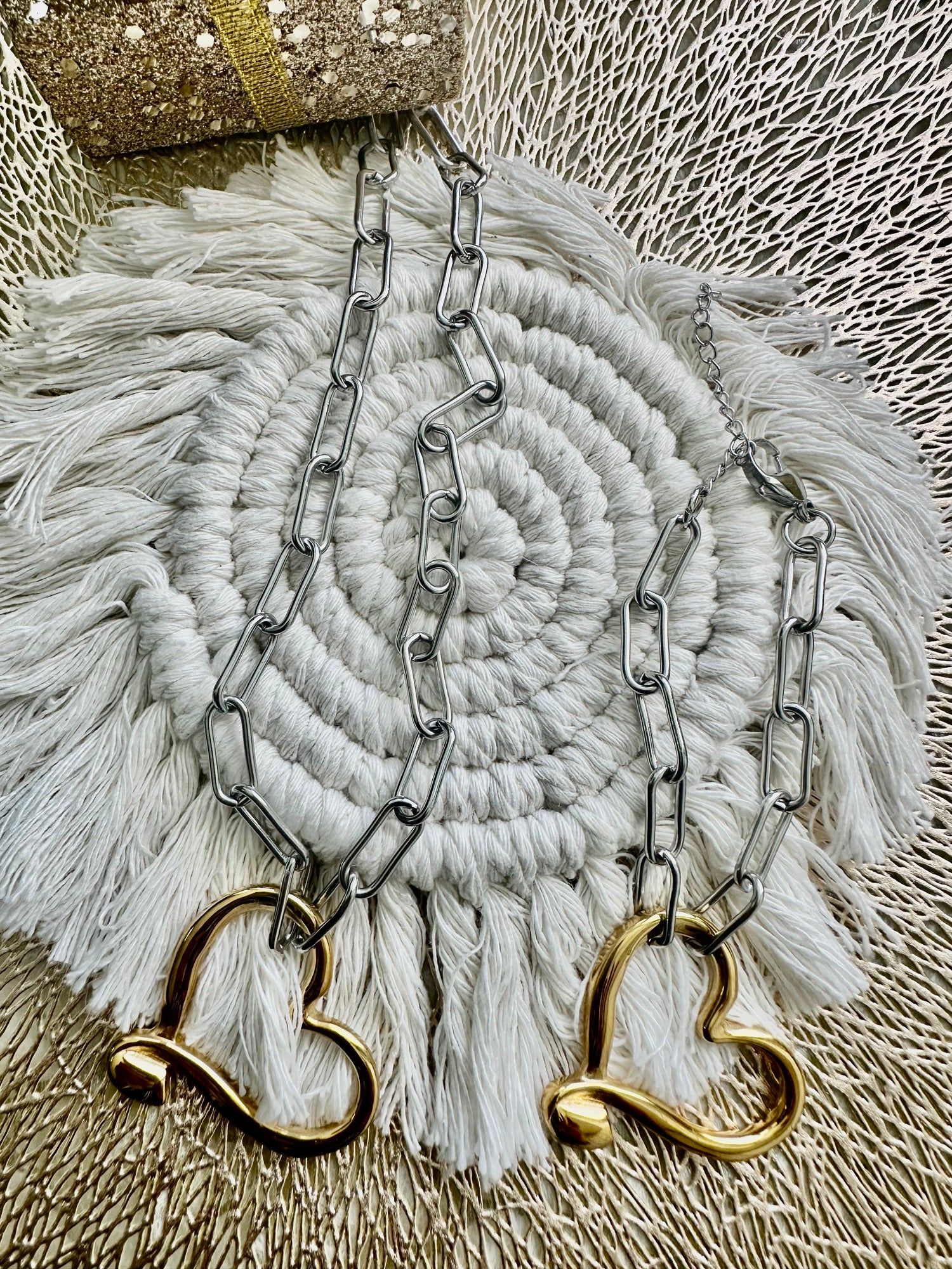 LUXE SS NECKLACE SET- EMBRACE HEART