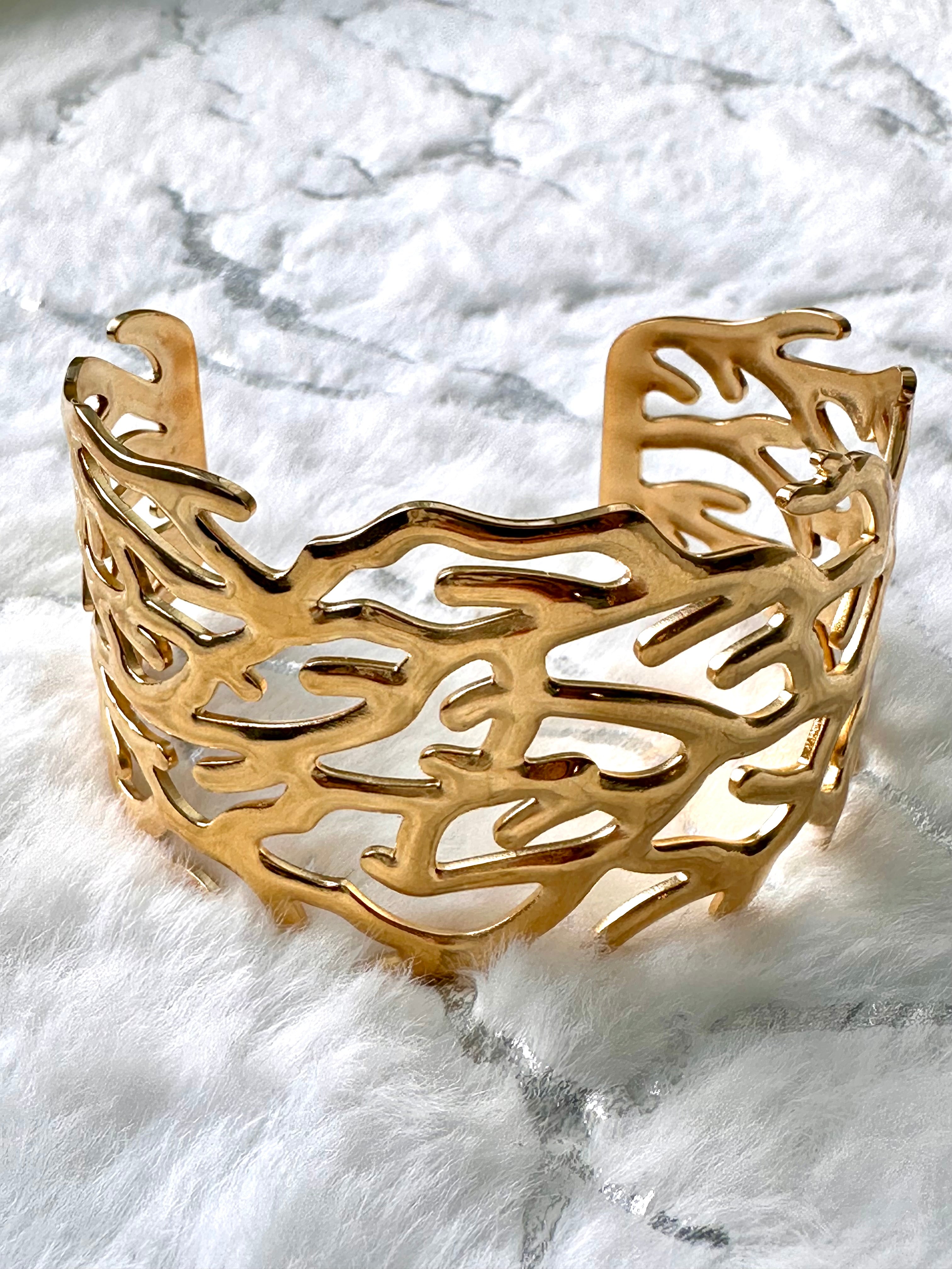 CUFF BANGLE - GOLDEN BRANCHES (GOLD)