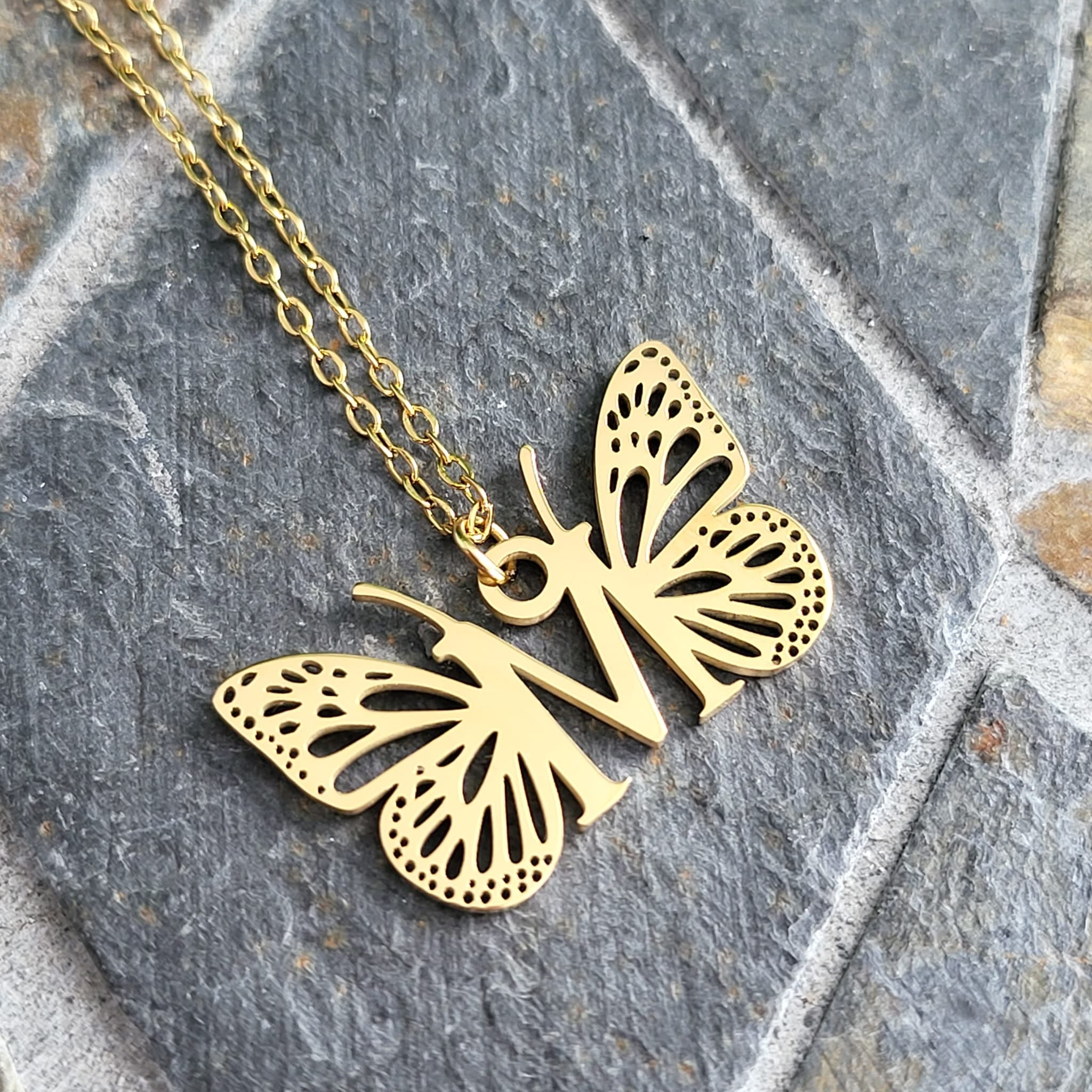 Necklace Initials Butterfly- M