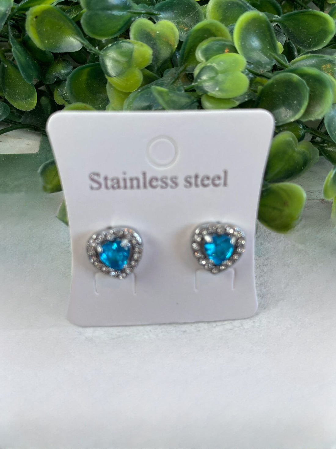Stainless Steel Luxe In Love Earrings - Light Blue