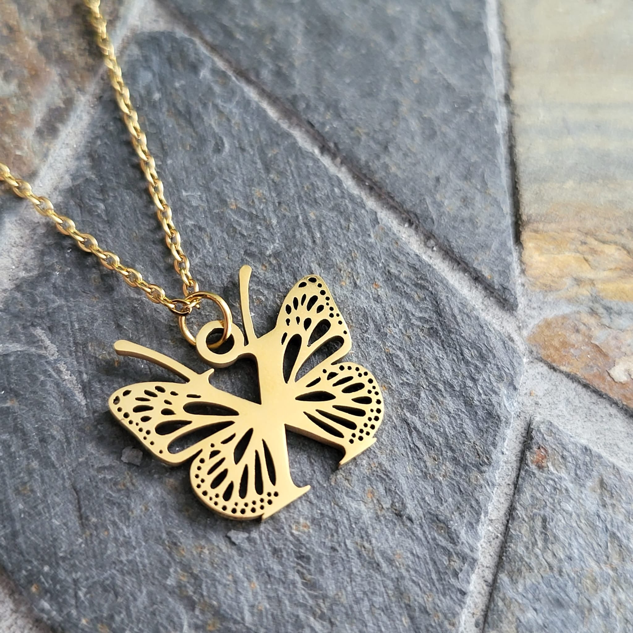 Necklace Initials Butterfly- X