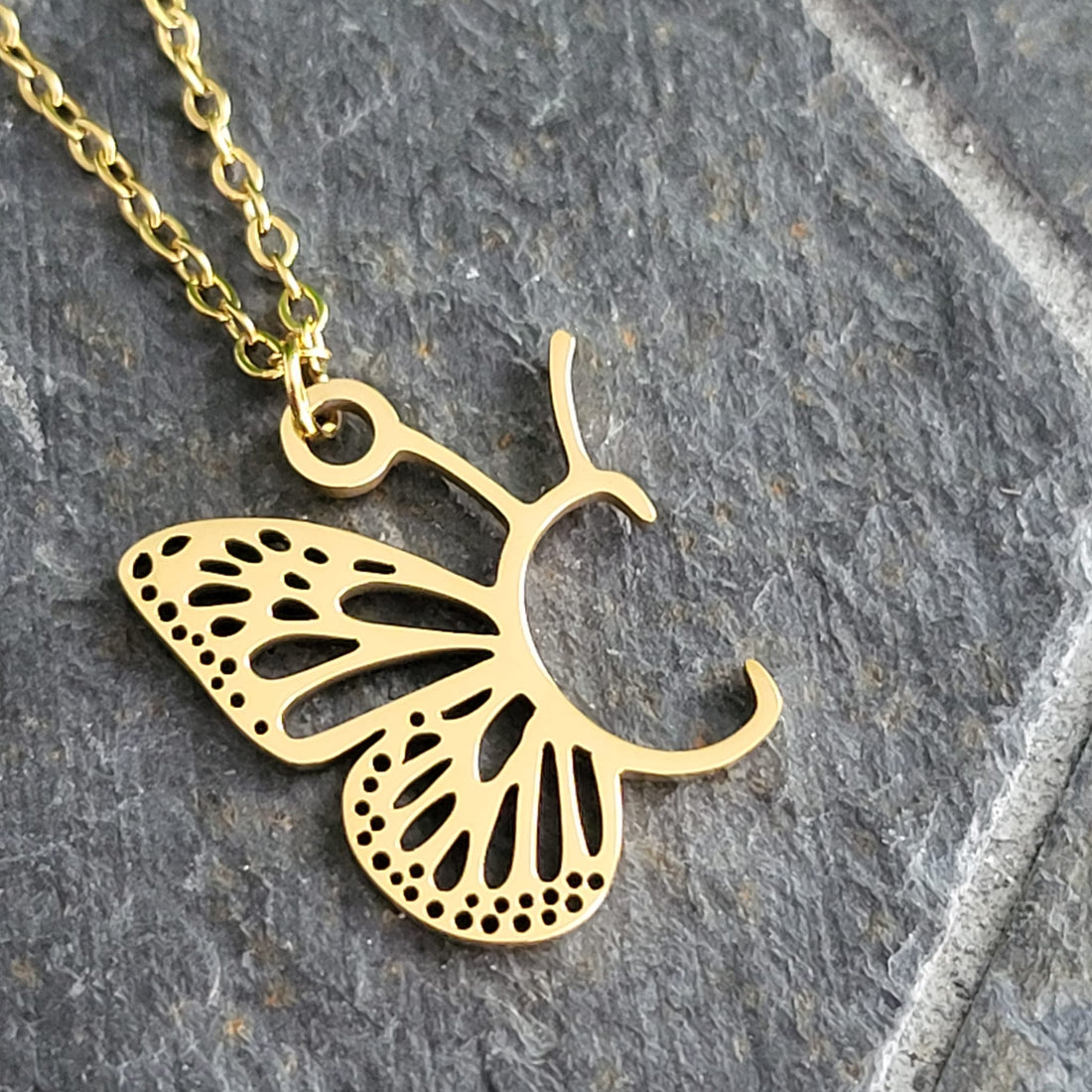 Necklace Initials Butterfly- C