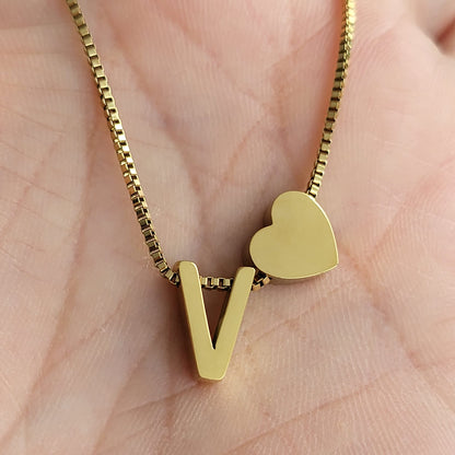 Necklace Initials Love - V
