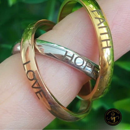 LUXE  RING - FAITH LOVE &amp; HOPE