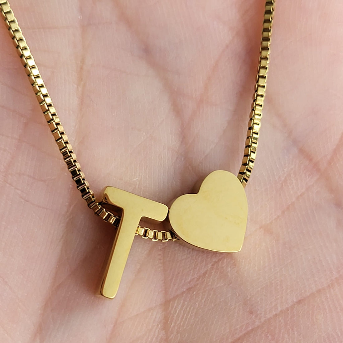 Necklace Initials Love - T