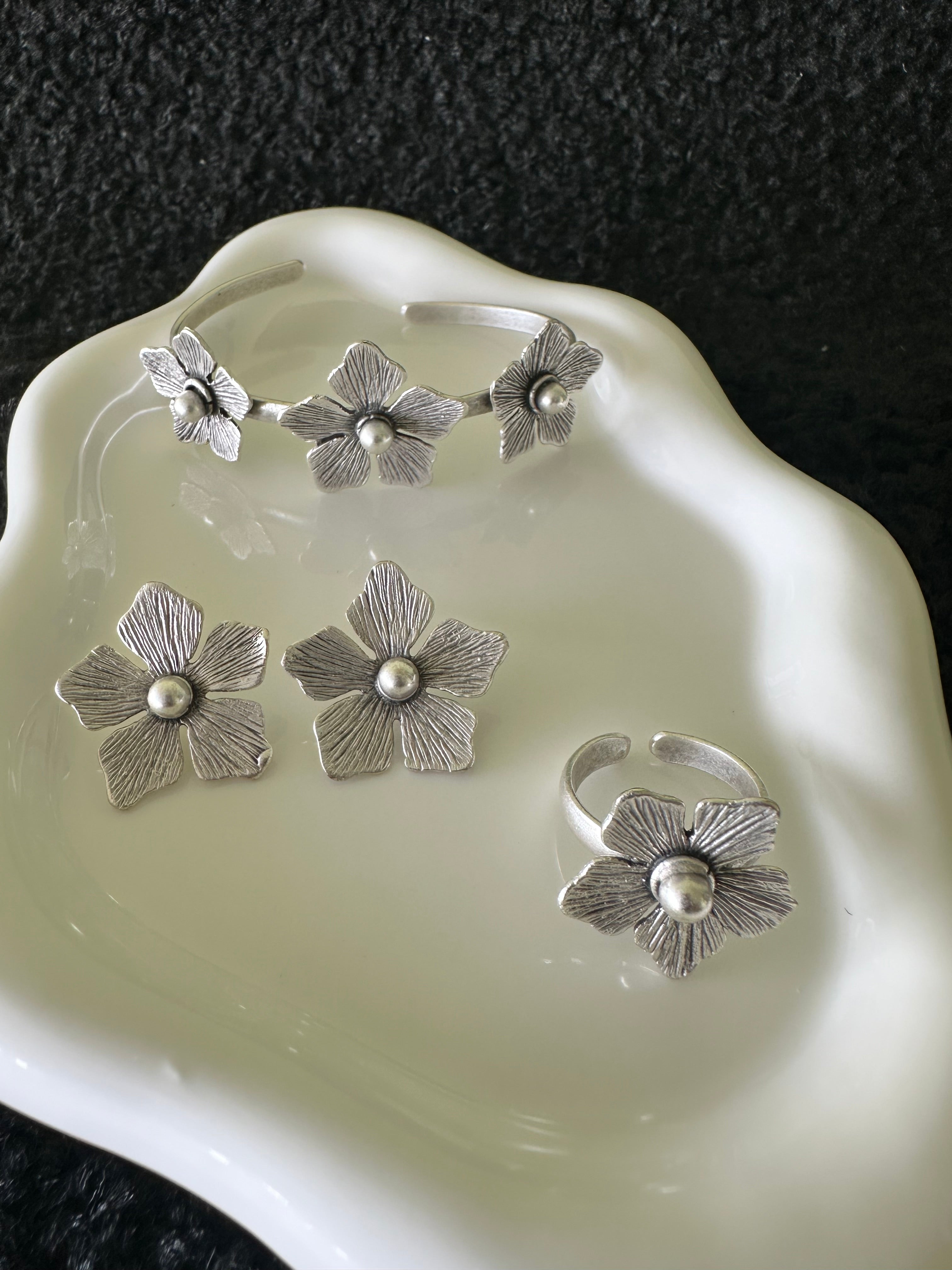 Set de Brazalete Turco - Amapola Plateada