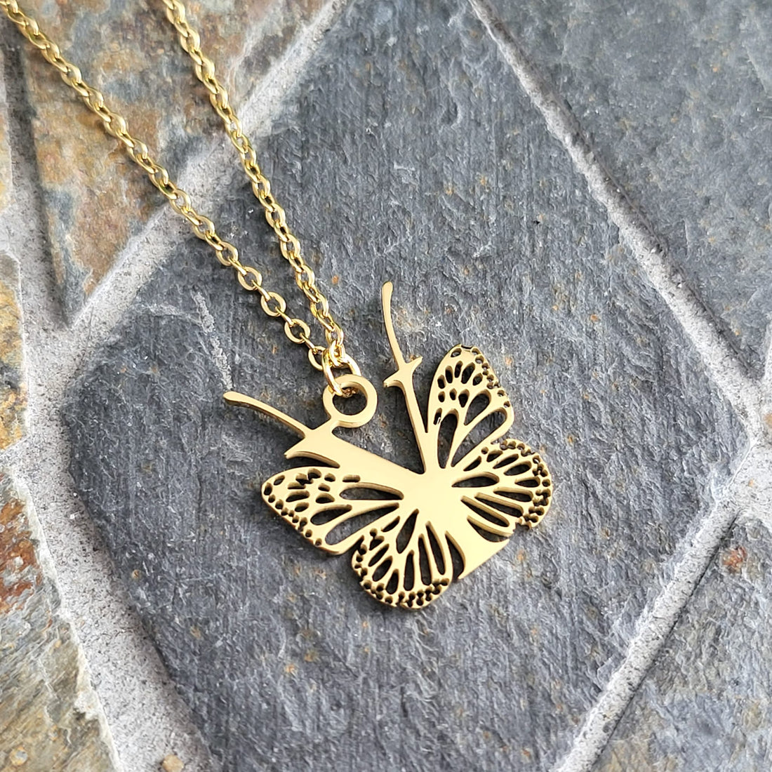 Necklace Initials Butterfly- Y