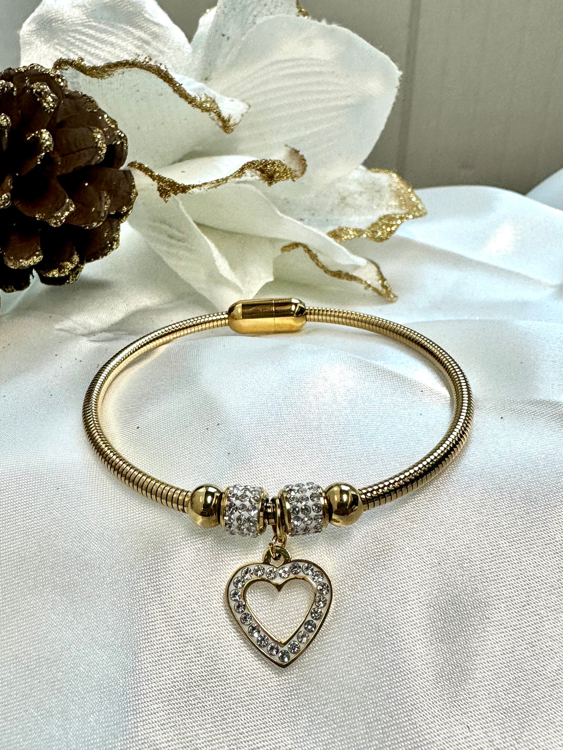 Luxe Staineless Steel Bangle - Sweet Love (Gold)