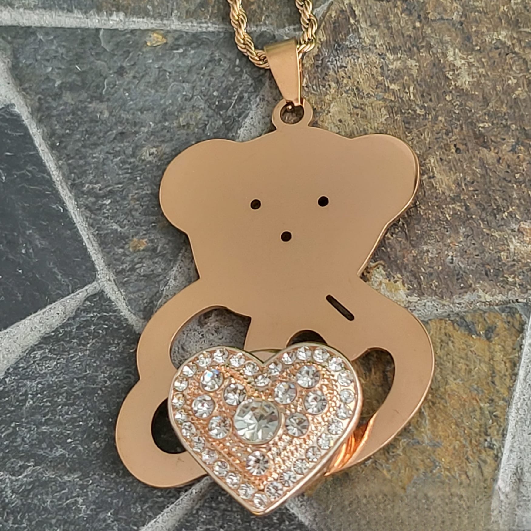 Luxe Bear Pendant - Rose Gold