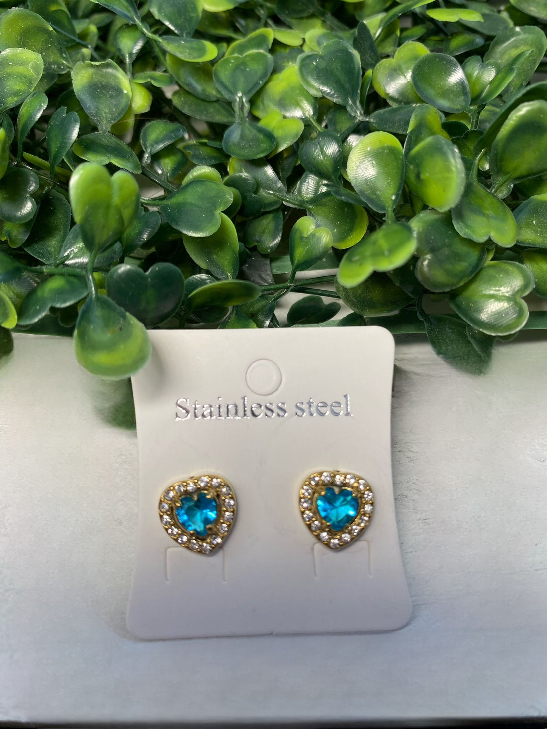 Stainless Steel Luxe In Love Earrings - Turquoise (gold)