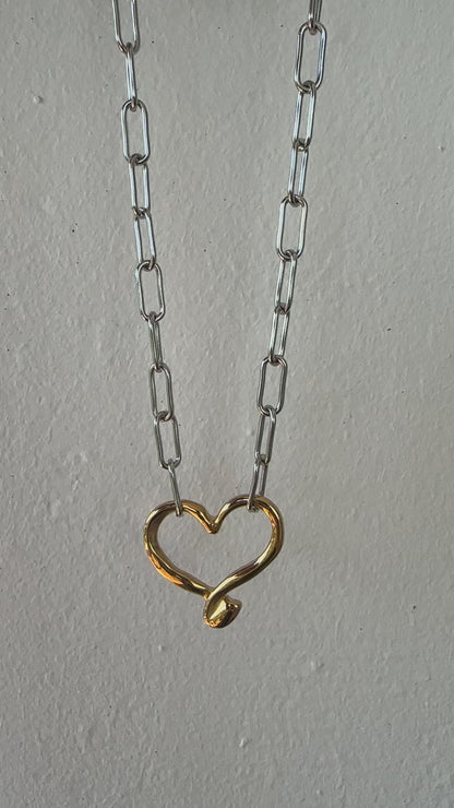 LUXE SS NECKLACE SET- EMBRACE HEART
