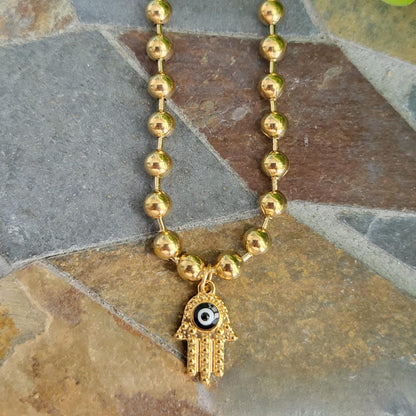 Stainless Steel Necklace set - Fatima Eye Gold