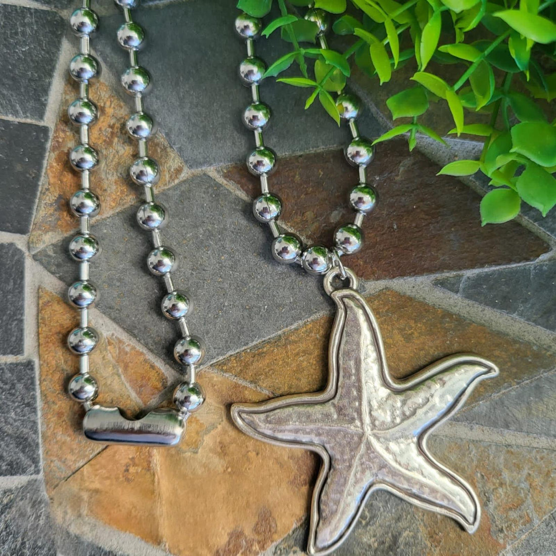 Stainless Steel Necklace - Zamak Big Starfish