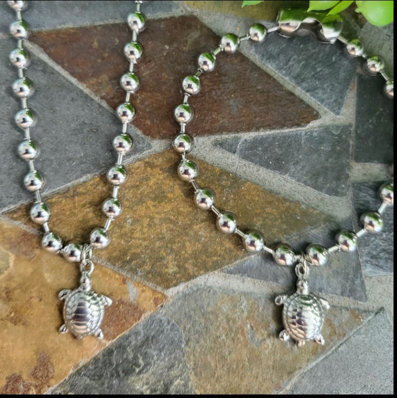 Stainless Steel Necklace Set - Turtle (Silver)