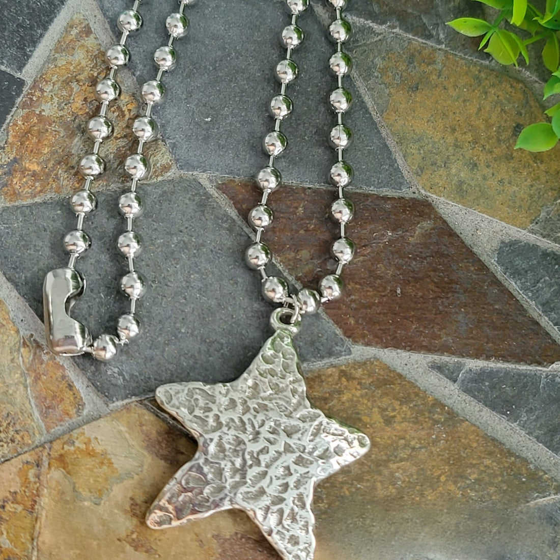 Stainless steel Necklace - Zamak Starfish (silver)